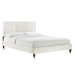 Sofia Channel Tufted Performance Velvet Twin Platform Bed - White - Style A - MOD10090