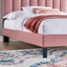 Daisy Performance Velvet Twin Platform Bed - Dusty Rose - MOD10124