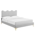 Current Performance Velvet King Platform Bed - Light Gray - Style A