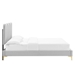 Current Performance Velvet King Platform Bed - Light Gray - Style A - MOD10153