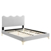 Current Performance Velvet King Platform Bed - Light Gray - Style A - MOD10153