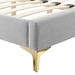 Current Performance Velvet King Platform Bed - Light Gray - Style A - MOD10153