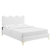 Current Performance Velvet Twin Platform Bed - White - Style C - MOD10168