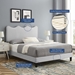 Current Performance Velvet King Platform Bed - Light Gray - Style B - MOD10197