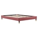 Harlow Queen Performance Velvet Platform Bed Frame - Dusty Rose - MOD10251