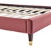 Harlow Queen Performance Velvet Platform Bed Frame - Dusty Rose - MOD10251