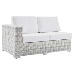 Convene Outdoor Patio Left-Arm Loveseat - Light Gray White 