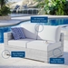 Convene Outdoor Patio Left-Arm Loveseat - Light Gray White - MOD10307