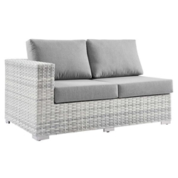 Convene Outdoor Patio Left-Arm Loveseat - Light Gray Gray 