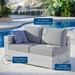 Convene Outdoor Patio Left-Arm Loveseat - Light Gray Gray - MOD10308