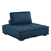 Saunter Tufted Fabric Armless Chair - Azure