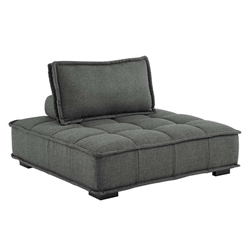 Saunter Tufted Fabric Armless Chair - Gray 