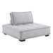 Saunter Tufted Fabric Armless Chair - Light Gray - MOD10319