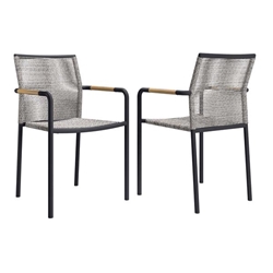 Serenity Outdoor Patio Armchairs Set of 2 - Light Gray 