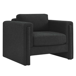 Visible Boucle Fabric Armchair - Black 