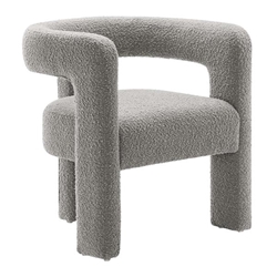 Kayla Boucle Upholstered Armchair - Light Gray 