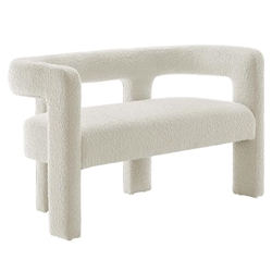 Kayla Boucle Upholstered Loveseat - Ivory 