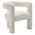 Kayla Boucle Upholstered Armchair - Ivory