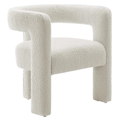 Kayla Boucle Upholstered Armchair - Ivory 