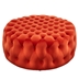 Amour Tufted Button Large Round Performance Velvet Ottoman - Orange