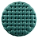 Amour Tufted Button Large Round Performance Velvet Ottoman - Teal - MOD10811