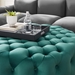 Amour Tufted Button Large Round Performance Velvet Ottoman - Teal - MOD10811