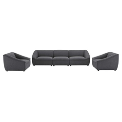 Comprise 5-Piece Living Room Set - Charcoal 