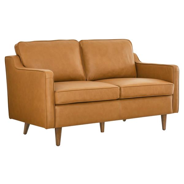 Impart Genuine Leather Loveseat - Tan 