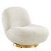 Kindred Boucle Upholstered Upholstered Fabric Swivel Chair - Gold Ivory