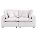 Commix Overstuffed Outdoor Patio Loveseat - White - MOD11007