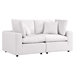 Commix Overstuffed Outdoor Patio Loveseat - White - MOD11007