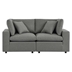 Commix Overstuffed Outdoor Patio Loveseat - Charcoal