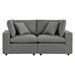 Commix Overstuffed Outdoor Patio Loveseat - Charcoal - MOD11009