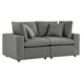 Commix Overstuffed Outdoor Patio Loveseat - Charcoal - MOD11009