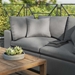 Commix Overstuffed Outdoor Patio Loveseat - Charcoal - MOD11009