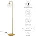 Silo Glass Globe Glass and Metal Floor Lamp - Satin Brass - MOD11107