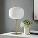 Reprise Glass Sphere Glass and Metal Table Lamp - White Satin Brass - MOD11163