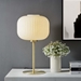 Reprise Glass Sphere Glass and Metal Table Lamp - White Satin Brass - MOD11163