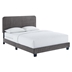 Celine Channel Tufted Performance Velvet Full Bed - Gray