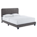 Celine Channel Tufted Performance Velvet Twin Bed - Gray - MOD11355