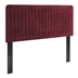 Milenna Channel Tufted Performance Velvet King/California King Headboard - Maroon