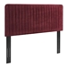 Milenna Channel Tufted Performance Velvet King/California King Headboard - Maroon - MOD11390