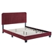 Celine Channel Tufted Performance Velvet Full Platform Bed - Maroon - MOD11396