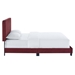 Celine Channel Tufted Performance Velvet Full Platform Bed - Maroon - MOD11396