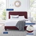 Celine Channel Tufted Performance Velvet Full Platform Bed - Maroon - MOD11396