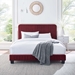 Celine Channel Tufted Performance Velvet Full Platform Bed - Maroon - MOD11396