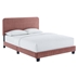 Celine Channel Tufted Performance Velvet King Platform Bed - Dusty Rose