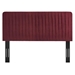 Milenna Channel Tufted Performance Velvet Full/Queen Headboard - Maroon - MOD11428