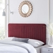 Milenna Channel Tufted Performance Velvet Full/Queen Headboard - Maroon - MOD11428