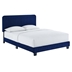 Celine Channel Tufted Performance Velvet Twin Platform Bed - Navy